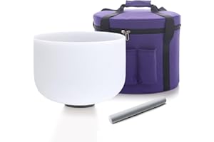 Hye-eun Bol chantant en cristal de quartz blanc, note de do, 30,5 cm, pour la guérison, avec sac de transport, bâton en daim