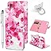 Produktbild idlehour Handyhülle Flip Case für Samsung Galaxy A70, PU Leder Case Cover Magnet Schutzhülle Tasche Schutz Cover Flipcase Etui Brieftasche Flipcover mit Ständer und Magnetverschluss,Kleine Blume