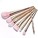 Bessky 7Pcs Professional Powder Cosmetic Makeup Brushes (Rose Gold)