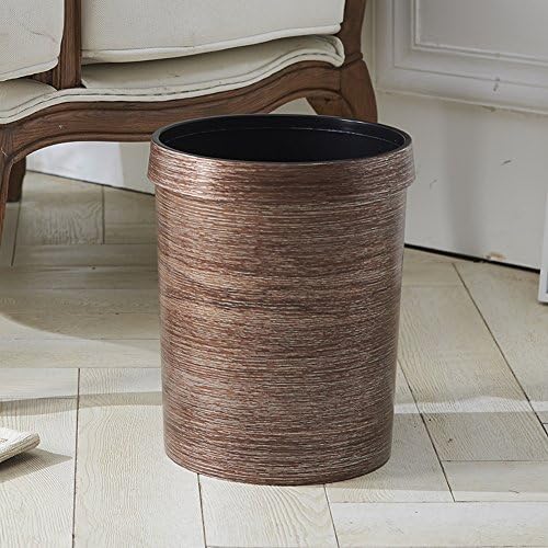 Wooden trash can wastebasket home use lidless waste can -A