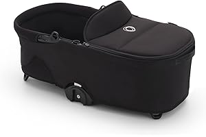 Bugaboo Dragonfly, Nacelle avec matelas aéré et tablier, pliable d'une seule main avec la poussette dans toutes les positions, compatible avec la poussette citadine Bugaboo Dragonfly, Nuit noire