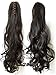 Queen Wig Long wave Ponytail Claw Clip in on Hair Piece Extension Hairpiece - #2 Darkest Brown