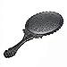 Mirror - SODIAL(R)Black Ladies Floral Repousse Vintage Mirror Oval Hand Held Makeup Beauty Dresser Gift L