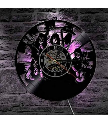 Wanduhr Aus Vinyl – Gitarren-Design, Handgefertigt, Leises Quarzwerk