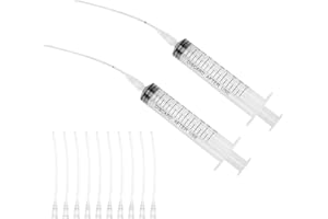 Thoquene 2 Stück 10ml Spritze mit 10 Stück Schlauch Set, Jungvögel Füttern Spritzen, Tauben Knopfkanüle