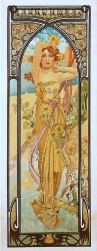 OFA Greeting Cards Moments de Jour Art Nouveau Style Vintage Carte de voeux luminosité du Jour, Carte est d'environ 8,25 par 10,2 cm plié (210 x 100 mm)