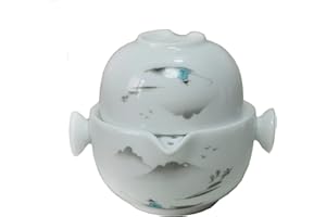 Liang baobao Conveniente taza de té de porcelana taza de té blanco esmaltado juego de té de viaje (paisaje)