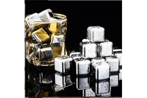Wenrescry 8 stück 304 Edelstahl Eiswürfel Wiederverwendbar - Schnellgefrierende Eiswürfel mit Silikon-Eiszange - Wiederverwendbare Eiswürfel für Getränke, Cocktails und mehr