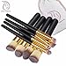 Start makers® 8 Piece Makeup Brushes - Wood Vegan Cosmetic Brushes -Professional Face & Eye Makeup Brush Set - Natural Make Up Brushes -Foundation Power Liquid Cream Makeup Tool & Start makers Pouch