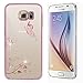 Produktbild Hülle für Samsung Galaxy S6,Hardcase Hülle für Samsung Galaxy S6,Schutzhülle für Samsung Galaxy S6 Hülle Elegant Schmetterling Überzug Muster,YingC-T Transparent Hartem PC Rückdeckel mit Bling Glitzer Diamant Handyhülle Schutzhülle Tasche Durchsichtig Hartplastik Crystal Clear Case mit Bändselloch Leichte kratzfeste Stoßdämpfende Hülle Etui Bumper Cover für Samsung Galaxy S6 G920 - Rosa