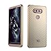 Produktbild Honghushop Kohlefaser Handyhülle Schutzhülle für LG V20 Gold Etui Metall Rahmen Kunststoff Zurück Slim Case Starr Stark Eckschutz Anti-Fingerabdruck Schutzhülle Schrubben PC Plastik Harte Hülle Case Tasche Schale Hardcase für LG V20