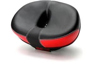 EECO-FLYING Asiento de bicicleta sin nariz para hombres y mujeres, sillín de bicicleta eléctrico de gran tamaño, asiento ancho impermeable para bicicleta MTB