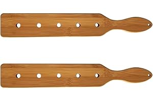 Anjuer Pagaia in bambù da 35,5 cm, leggera, durevole, liscia, con fori per il flusso d'aria, in legno non finito