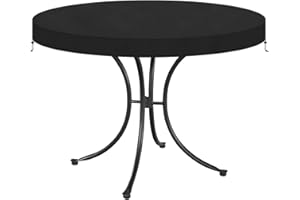 VANSHEIM Outdoor Round Table Cover With Drawstrings - Waterproof Patio Furniture and Ice Bath Protection for Garden Coffee and Glass Tables Ø92x10cm