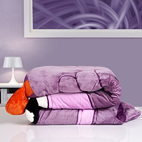 MeMoreCool Flanell-Bettwäsche Totoro, niedliche Kuscheldecke für Kinder, weicher Totoro/Katze/Eule-Bettbezug, abnehmbar und waschbar, baumwolle, eule, 1Piece - 8