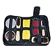 Produktbild Schuhputzset 8-teilig bestehend aus 3 Holzbürsten, Fusselbürste, Reinigungstuch, Schwamm und kleiner Dose mit farbloser Schuhcreme, im Reißverschluss-Etui