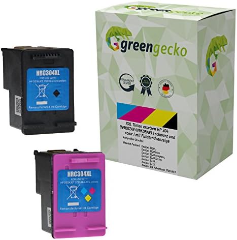XXL Ink Cartridge Replaces HP 304 (Pack of 2 N9 K07AEN9 K08AE)for HP Deskjet 3720 3730 3732 – HEWLETT PACKARD DESKJET INK ADVANTAGE 3700 MFP | BlackTriColour Printer Ink Cartridges Will Display