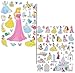 Produktbild Unbekannt 2 Blätter - Sticker-Set -  Disney Princess - Prinzessin  - Rapunzel / Schneewittchen / Belle / Arielle / Märchenschloß - Sticker / Aufkleber - Kinder Kind D..