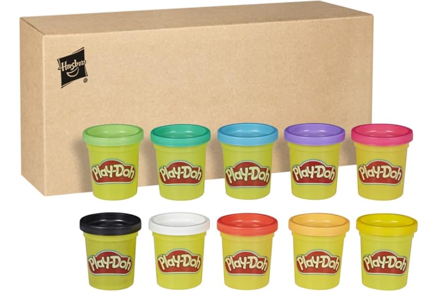 Play-Doh 10-Pack of Non-Toxic Modeling Compound, 2-Ounce Cans, Amazon Exclusive
