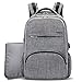 Produktbild Baby Wickeltasche mit USB Anschluss, BRINCH Multifunktion Windel Rucksack Stilvoll Reise Wickelrucksack einschließlich Wickelunterlage, Isolierte Beutel, Kinderwagen Clipverschluss Riemen für Mama und Papa,Grau