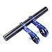Produktbild welinks 20 cm Doppel-Klammer Carbon Fiber Bike Fahrrad Lenker Verlängerung Licht Lampe Bike Mount Phone Halter Halterung Ständer Monitorhalterung für, Taschenlampen, Tachometer, blau