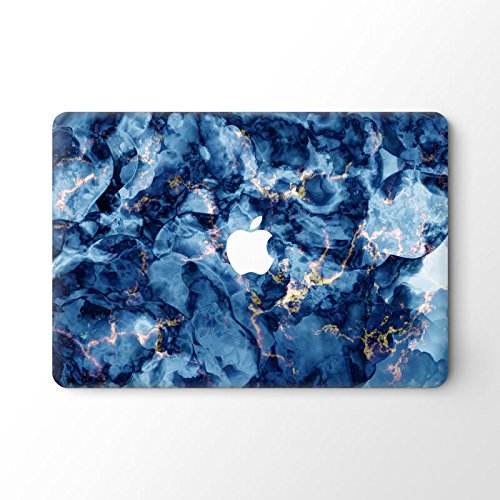 pop-items Macbook Cover, hochwertiges Marmor Design, Marble Muster Aufkleber, Folie, ausgespartes Apple Logo, abziehbarer Sticker, Vinyl Skin fŸr die Laptop Vorderseite