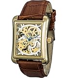 Sewor Herren Mechanische hand-wind Hohl-Fasion-Design und Leder, Schwarz … (Braun)