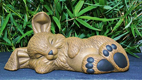 Steinfigur Hase schlafend – Hellbraun, Figur, Deko, Garten, Osterdeko, Osterhase - 2