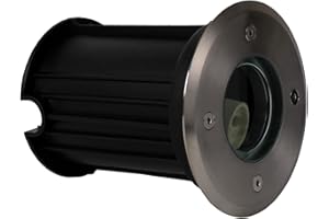 DAMASTOREITALIA Universo Faretto lampada da incasso a terra calpestabile segnapasso con attacco gu10 per esterno da giardino sentieri carrabile IP65 luce spot (Tondo)