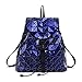Produktbild OOFAY Schultertasche Für Frauen Geometrie Edge Gitter Rucksack PU Trend Student Bag,Blue