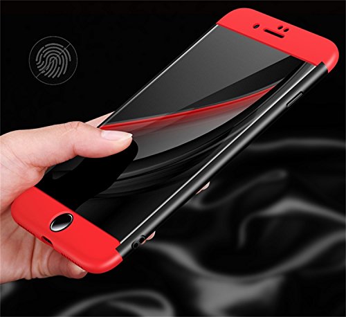 iPhone 6 Hülle, Aostar 3 in 1 Ultra Dünner PC Harte Case 360 Grad Ganzkörper Schützend Handyhülle Case Cover Bumper Schutzhülle Vollschutz Schale für iPhone 6/6s (iPhone 6/6s, Schwarz+Rot) - 3