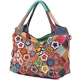 ◆ Hauptmaterial: Bunte Oberfläche aus echtem Leder, Futter aus braunem Seidenstoff. Die Farbverteilung jedes Beutels ist zufällig. Mit anderen Worten, jede Tasche ist einzigartig.