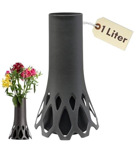 Friedhofsvase Mit Solarlampe – 12,5x23,5x8,5 Cm, Antik-weiß, Wetterfestes Harz, Für Grabschmuck, Garten &