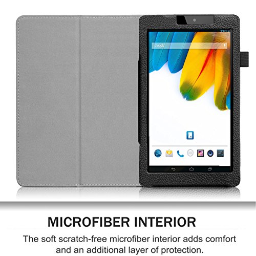 Fintie Odys Connect 7 Pro / Connect 7 Hülle Case – Slim Fit Folio Premium Kunstleder Schutzhülle Cover Tasche mit Ständerfunktion für Odys Connect 7 Pro / Odys Connect 7 17,8 cm (7 Zoll) Tablet-PC, Schwarz - 7
