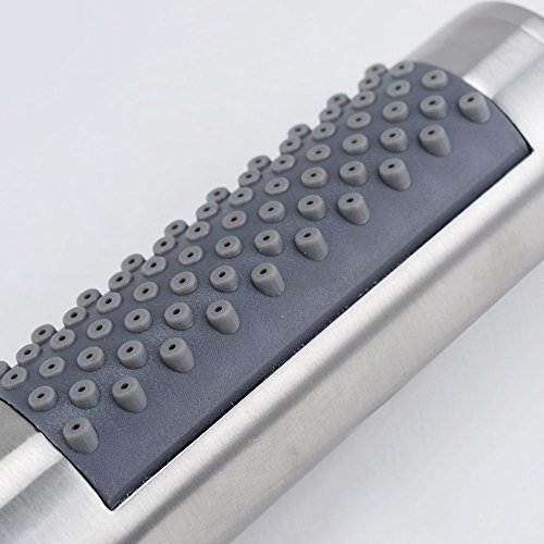 KES Handbrause 1 Strahlarten mit Brauseschlauch 2 m Länge Metalloptik aus Edelstahl und Halterung, Gebürsteter, LP150 - 4