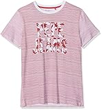 - Camiseta manga corta tejido super suave\n- Cuello redondo\n- Estampado rayas\n- Logo estampado en el pecho\n- Estampado palmeras\n- Fit regular