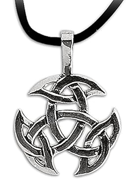 Anhänger Keltischer Knoten 925er Silber Amulett Schmuck Schutzamulett Dreifalt mit Lederhalsband Schmucksäckchen...