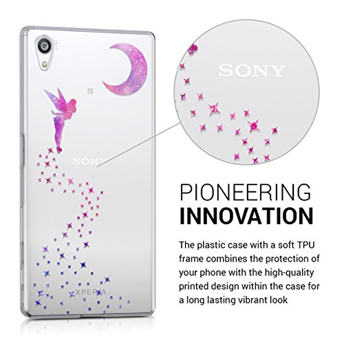 kwmobile Funda para Sony Xperia Z5 - Carcasa Protectora de  TPU  con dise  o de Hada en  Rosa Fucsia Violeta Transparente 
