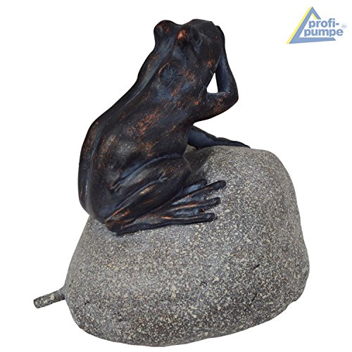 GARTENBRUNNEN SOLAR BRUNNEN SOLARTEICHPUMPE SOLAR SPRINGBRUNNEN SOLAR WASSERSPIEL „MÄRCHEN-FROSCH“ ZIERBRUNNEN FROSCH VOGELBAD SOLAR PUMPE Solar Teichpumpe SOLAR SET für GARTEN TEICH TERRASSE - 4