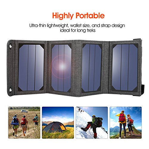 Suaoki 7W Solar LadegerÃ¤t Beweglicher Solar Panel LadegerÃ¤t Outdoor Charger fÃ¼r Andriod Smartphone Tablets Apple iPhone iPad usw.