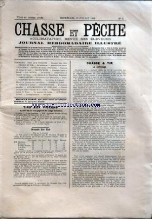 CHASSE ET PECHE [No 41] du 12/07/1903 - TIRS AUX PIGEONS - SCLESSIN - BRUSSELS GUN CLUB - CHASSE ET TIR - LE SERTISSAGE - LE TERRE-NEUVE OTHELLO DE M. E. MEYSTRE EN SUISSE - LES SAINT-BERNARDS NESTOR - JUNO ET ROSA DE M. V.D. ELMQUIST AU DANEMARK francais