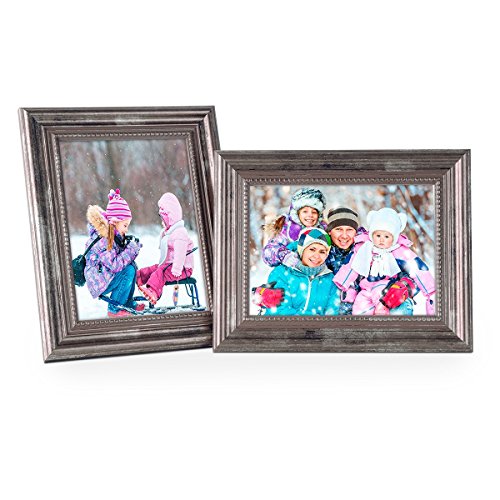 Bilderrahmen 15x20 cm Silber Barock-Rahmen Antik Massivholz 2er Set