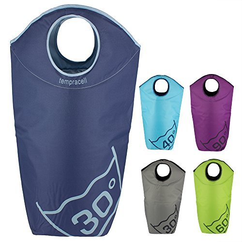 Tempracell Wäschekorb, Polyester, ca. 100 L Volumen, dunkelblau, 55 x 80 x27 cm