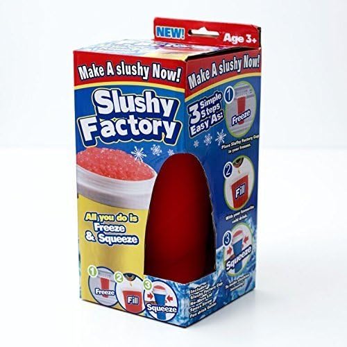 DX9™ 2x Slush Cup Squeeze Cup Chilled Slushy Maker Slushy Factory Iced Drink work like magic makes slushy in mins slushy makers (colours may vary) (Red)