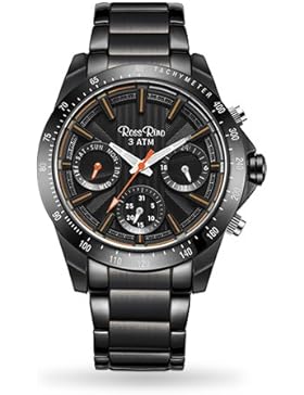Ross Rino Sport Unisex Quarzuhr mit schwarzem Zifferblatt Analog-Anzeige und schwarz Edelstahl Armband