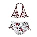 Produktbild smileq Bikini Set Mädchen rose floral Neckholder Rüschen Badeanzug Baden Outfits, grün, 5T