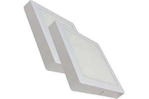 LED ATOMANT Pack 2x Plafon LED Cuadrado Superficie 30x30cm 24W, Color Blanco Neutro (4500K), 2200 lumenes, Driver incluido