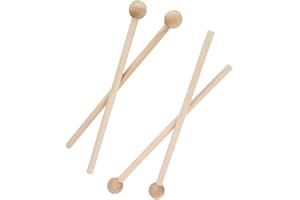 MEWTUSH 4 PCS Bacchette in Legno per Xilofono, Bacchette a Percussione con Manico in Legno, Strumento a Percussione, Lunghezza 21 cm, Ideali per Strumenti Musicali come Tamburi, Marimbas e Carillon