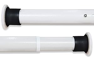 BAILEY JO Tringle Extensible pour Rideau de Douche 260-310CM sans Perçage en Acier Composé Couleur Crème Diamètre 32mm Barre Télescopique Multifonction pour Rideau/Vêtement