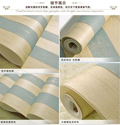 yxhflo Kids Wall Stickers So-Color Stripe Self Adhesive Kids Wall Stickers, Mediterranean